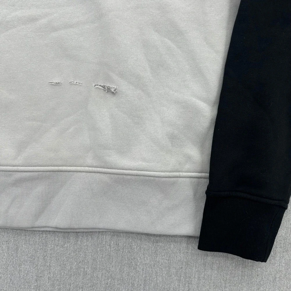 Michael Kors Quarter Zip Mens Large Sweatshirt Black White Colorblock Pullover - Picture 5 of 8